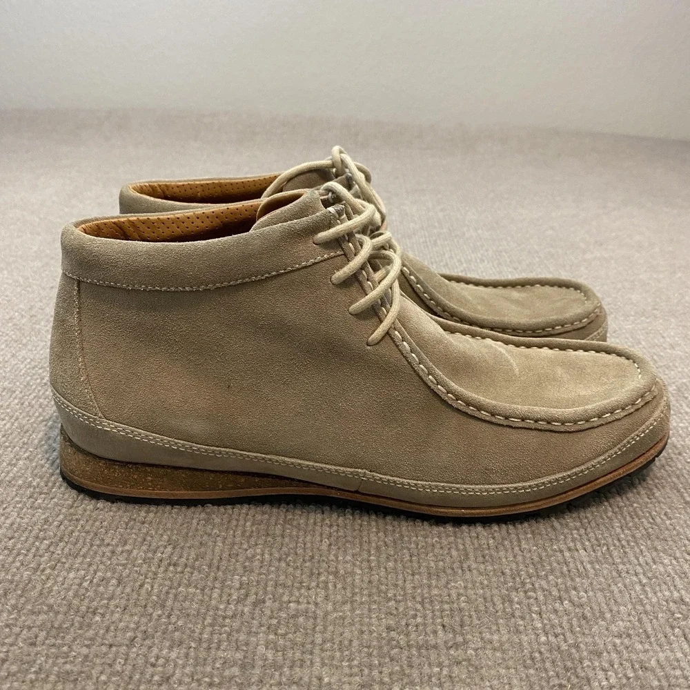 Cole Haan Boots Mens Size 9 Beige Suede Chukka Ankle‎ Lace Up Casual Preppy